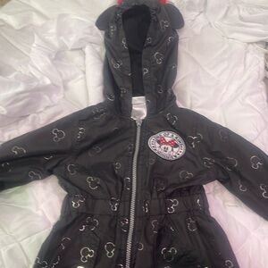 Disney Junior Minnie Mouse Hooded Full Zip Jacket Girls Size 2T Black